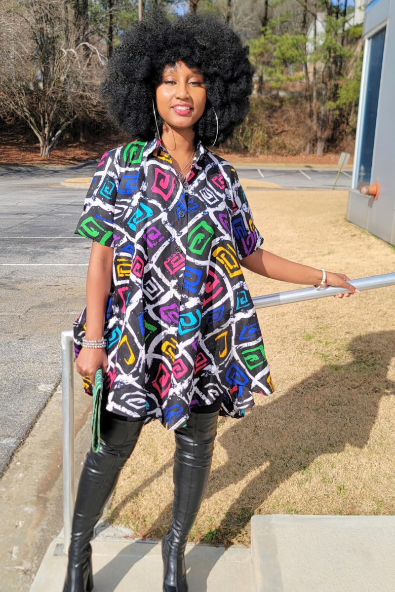 LIVI WATERFALL SHIRT DRESS