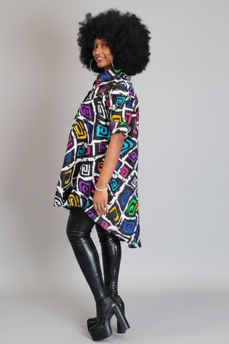 LIVI WATERFALL SHIRT DRESS