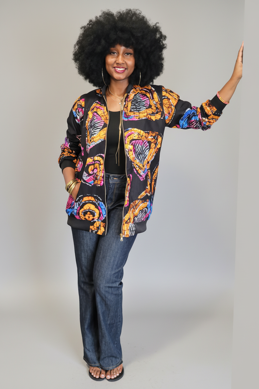 TEVI BOMBER JACKET- ORANGE