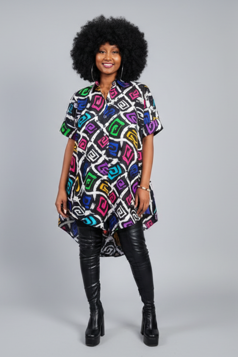 LIVI WATERFALL SHIRT DRESS